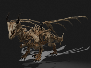 BONES FLYING DRAGON - ANIMATED DRAGON 3D Model