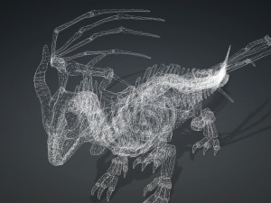 BONES FLYING DRAGON - ANIMATED DRAGON 3D Model