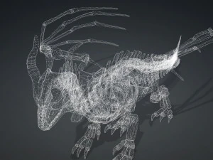 BONES FLYING DRAGON - ANIMATED DRAGON 3D Model