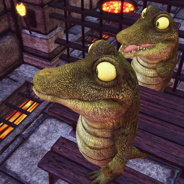 CROCODILE CARTOON ANIMATED 3D Модель In Мультяшные 3DExport