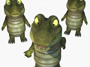 CROCODILE CARTOON ANIMATED 3D Model