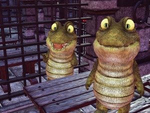 CROCODILE CARTOON ANIMATED Modèle 3D
