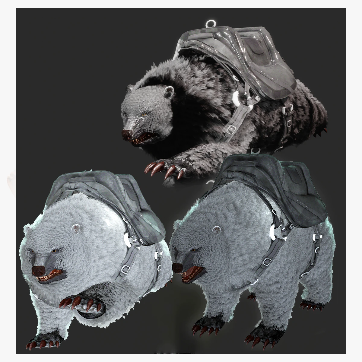 Bear WARIOR RIGGED ANIMATED 3D Model .c4d .max .obj .3ds .fbx .stl .blend 