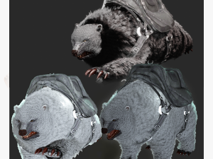 Bear WARIOR RIGGED ANIMATED 3D 모델