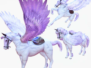 ДИВОВИЖНИЙ БІЛИЙ КІНЬ З КРИЛАМИ 3D Модель