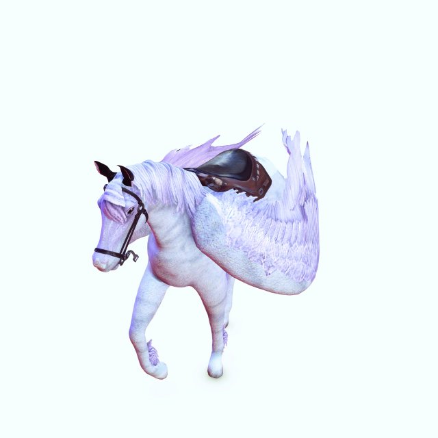 AMAZING WHITE HORSE WHIT WINGS 3D Модель In Лошадь 3DExport