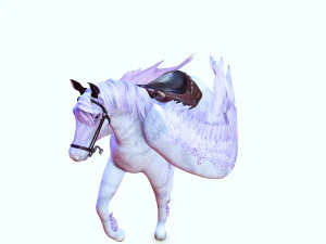 AMAZING WHITE HORSE WHIT WINGS 3D Model