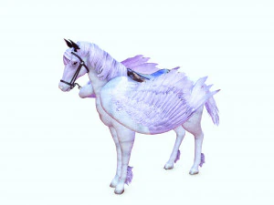 AMAZING WHITE HORSE WHIT WINGS 3D Model