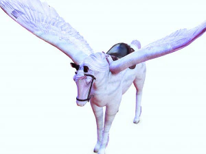 AMAZING WHITE HORSE WHIT WINGS 3D Model