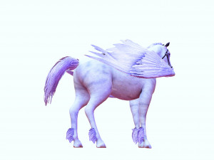 AMAZING WHITE HORSE WHIT WINGS 3D-Modell