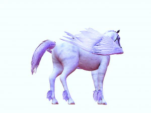 AMAZING WHITE HORSE WHIT WINGS 3D Model