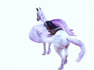 AMAZING WHITE HORSE WHIT WINGS 3D-Modell