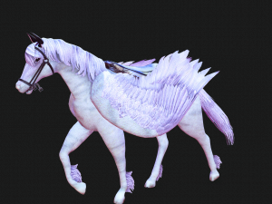 AMAZING WHITE HORSE WHIT WINGS 3D-Modell