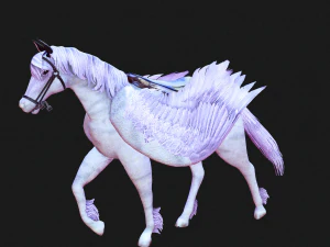AMAZING WHITE HORSE WHIT WINGS 3D Model