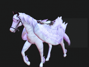 AMAZING WHITE HORSE WHIT WINGS 3D-Modell