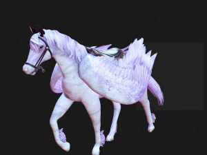 AMAZING WHITE HORSE WHIT WINGS 3D Model
