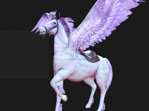AMAZING WHITE HORSE WHIT WINGS 3D Model