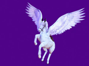 AMAZING WHITE HORSE WHIT WINGS 3D Model