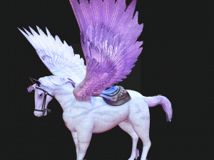 AMAZING WHITE HORSE WHIT WINGS 3D-Modell