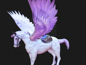 AMAZING WHITE HORSE WHIT WINGS 3D Model
