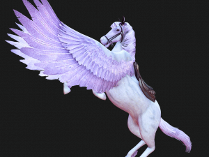 AMAZING WHITE HORSE WHIT WINGS 3D-Modell