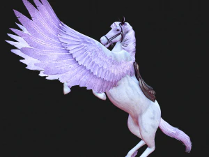 AMAZING WHITE HORSE WHIT WINGS 3D Model