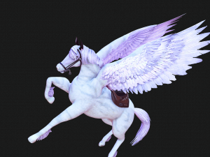 AMAZING WHITE HORSE WHIT WINGS 3D-Modell