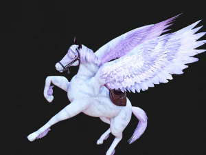 AMAZING WHITE HORSE WHIT WINGS 3D Model