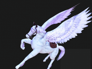AMAZING WHITE HORSE WHIT WINGS 3D-Modell