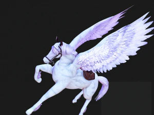 AMAZING WHITE HORSE WHIT WINGS 3D Model