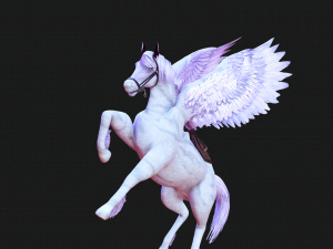 AMAZING WHITE HORSE WHIT WINGS 3D-Modell