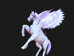 AMAZING WHITE HORSE WHIT WINGS 3D Model