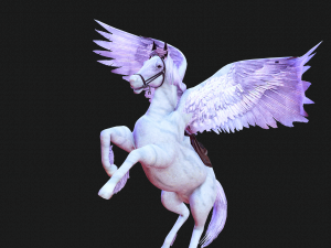 AMAZING WHITE HORSE WHIT WINGS 3D-Modell