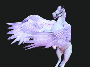 AMAZING WHITE HORSE WHIT WINGS 3D-Modell