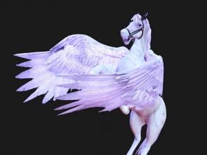 AMAZING WHITE HORSE WHIT WINGS 3D Model