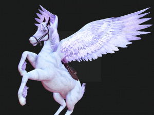 AMAZING WHITE HORSE WHIT WINGS 3D-Modell