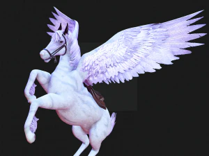 AMAZING WHITE HORSE WHIT WINGS 3D Model