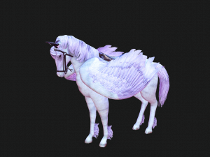AMAZING WHITE HORSE WHIT WINGS 3D-Modell