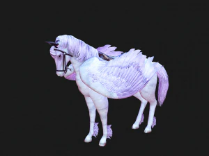 AMAZING WHITE HORSE WHIT WINGS 3D Model
