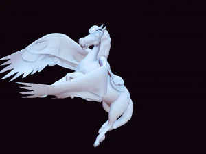 AMAZING WHITE HORSE WHIT WINGS 3D Model