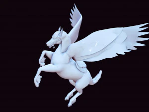 AMAZING WHITE HORSE WHIT WINGS 3D Model