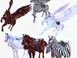 3 Pegasus KING OF THE HEAVENS Collection HORSE PEGASUS PEGASO HORSE 3D Model