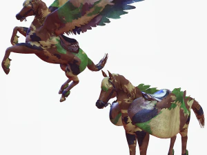 Пегас БОЙОВИЙ КІНЬ Літаючий ВІЙСЬКОВИЙ КІНЬ ПЕГАС 3D Модель