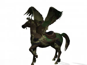 Pegasus WAR Horse Flying MILITARY HORSE PEGASUS 3D Model