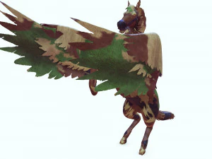 Pegasus WAR Horse Flying MILITARY HORSE PEGASUS 3D Model