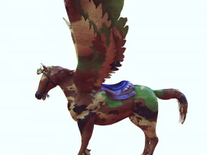 Pegasus WAR Horse Flying MILITARY HORSE PEGASUS 3D Model