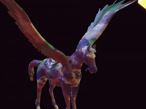 Pegasus WAR Horse Flying MILITARY HORSE PEGASUS 3D Model