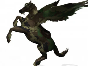 Pegasus WAR Horse Flying MILITARY HORSE PEGASUS 3D Model