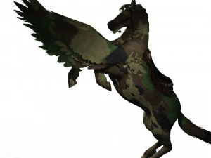 Pegasus WAR Horse Flying MILITARY HORSE PEGASUS 3D Model