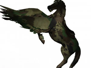 Pegasus WAR Horse Flying MILITARY HORSE PEGASUS 3D Model